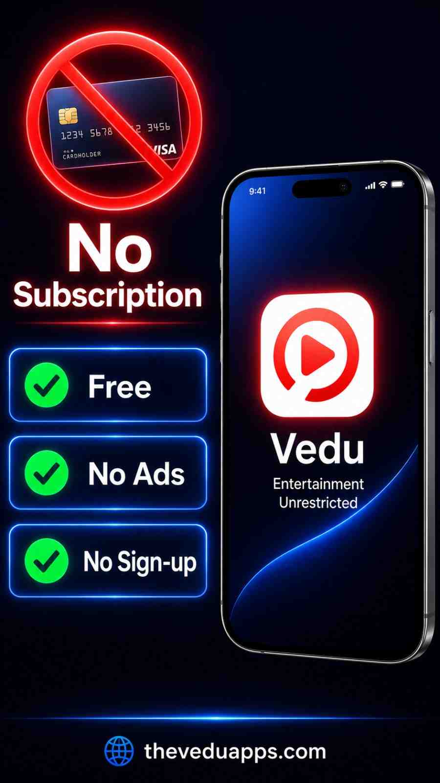 Vedu App for iPhone No Subscription No Ads Free Streaming