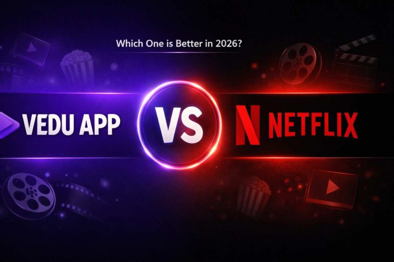 Vedu App vs Netflix comparison 2026 showing free streaming vs paid subscription platform.